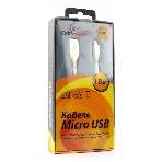 Кабель USB2.0 Cablexpert CC-G-mUSB01W-1.8M, AM/microB, серия Gold, 1.8м, белый, блистер, фото2