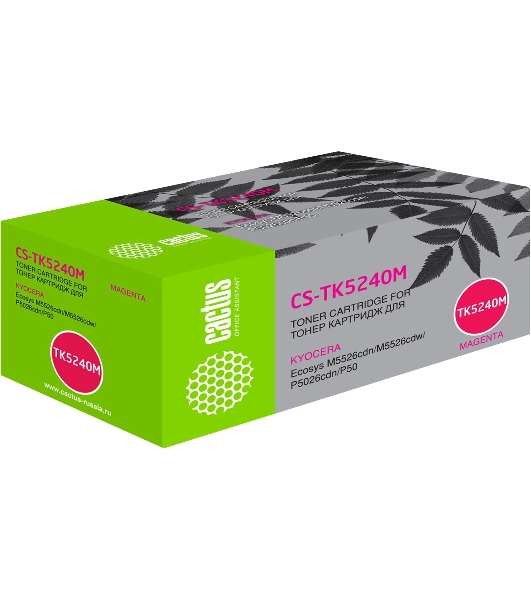 Картридж лазерный Cactus CS-TK5240M пурпурный (3000 стр.) для Kyocera Ecosys M5526cdn/M5526cdw/P5026cdn/P5026cdw