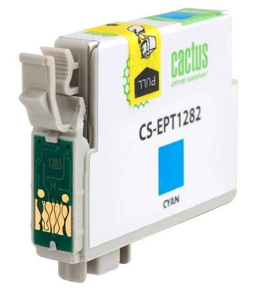 Картридж струйный Cactus CS-EPT1282 (T1282) голубой (7 мл) для Epson Stylus S22/S125/SX420/SX425/Office BX305