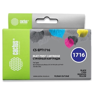Картридж струйный Cactus CS-EPT1716 17XL черный/желтый/голубой/пурпурный (44.6 мл) для Epson Expression Home XP-33/103/203