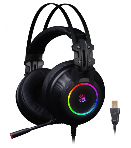 Гарнитура Bloody G528C чёрный, проводная, подсветка