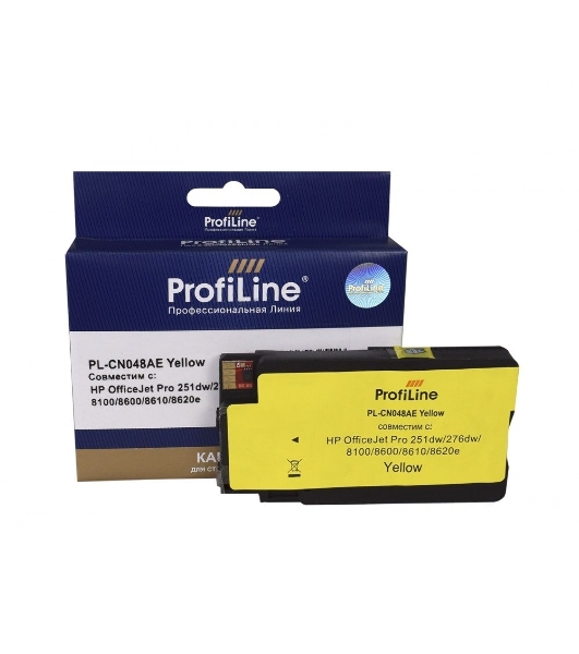 Картридж струйный ProfiLine PL-CN048AE №951XL для принтеров HP OfficeJet Pro 251dw/276dw/8100/8600/8610/8620e Yellow