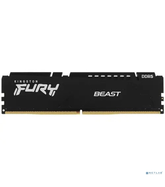 Оперативная память Kingston Fury Beast, DDR5, 32GB (1x32GB), 5200MHz, CL40, DIMM, радиатор, черный