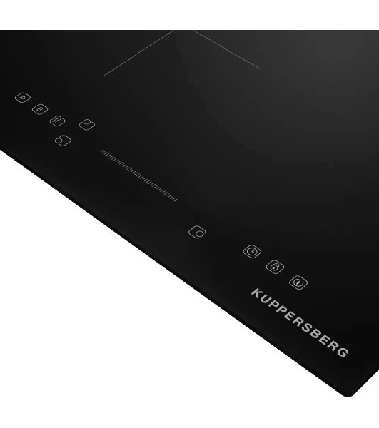 Варочная панель Kuppersberg ICI 412, индукция, High-Tech, прямой край, 9 уровней мощности, бустер, Stop and Go, Flexi-zone, автоматическое отключение, таймер, индикатор остаточного тепла, сенсорное управление, черный
