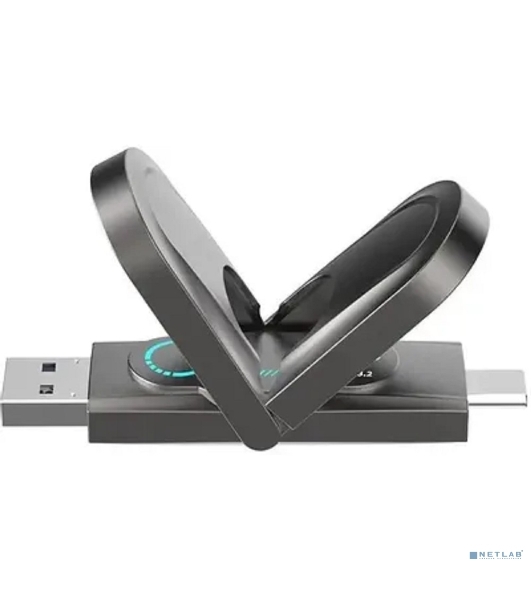 Флешка USB Netac US9 (NT03US9C-512G-32TA), 512Gb, USB 3.2 Gen2 Type-A/USB Type-C, R/W 1000/900, серебристый