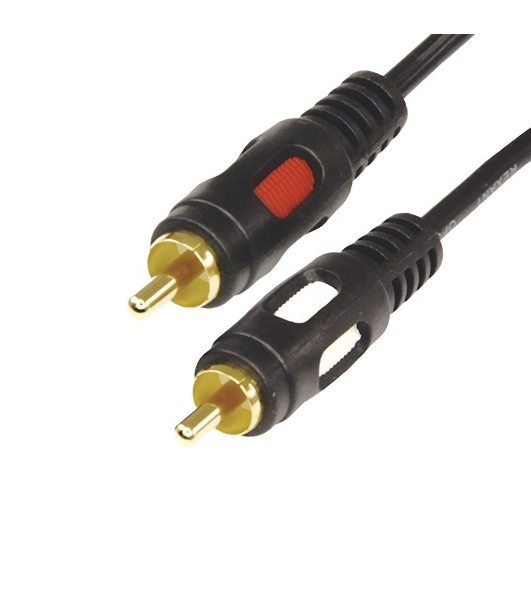 Шнур Rexant 2 RCA - 2 RCA, длина 3 метра, черный (GOLD)