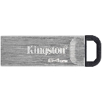 Флешка USB Kingston DataTraveler KYSON (DTKN/64GB), 64Gb, USB 3.2 Gen 1, R/W 200/60, серебристый/черный, фото 1