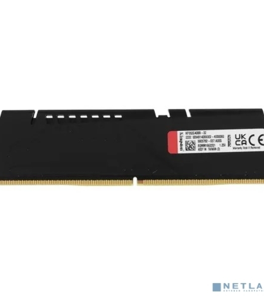 Оперативная память Kingston Fury Beast, DDR5, 32GB (1x32GB), 5200MHz, CL40, DIMM, радиатор, черный