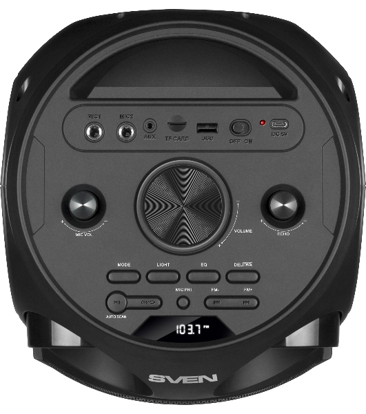 Колонка АС SVEN PS-750, черный (80 Вт, TWS, Bluetooth, FM, USB, microSD, LED-дисплей, 2х4400мА*ч)