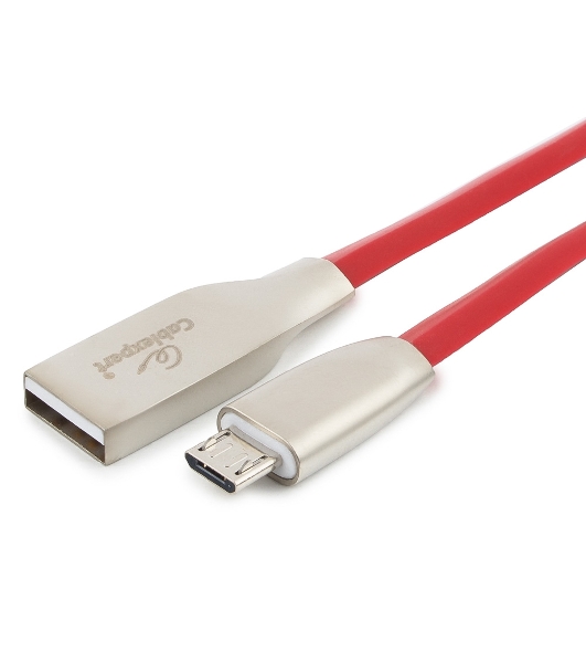 Кабель USB2.0 Cablexpert CC-G-mUSB01R-1M, AM/microB, серия Gold, длина 1м, красный, блистер