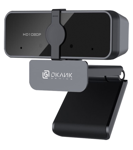 Веб-камера OKLICK OK-C21FH 1920x1080, 30 кадр/с, USB, микрофон (шумоподавление), крепление на мониторе