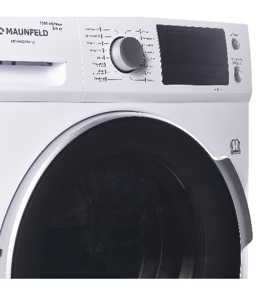 Стиральная машина Maunfeld MFWM1586WHS белая, загрузка фронтальная 8 кг, 1200об/мин, класс А+++