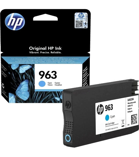 Картридж струйный HP 963 3JA23AE голубой (700 стр) для HP OfficeJet Pro 901x/902x