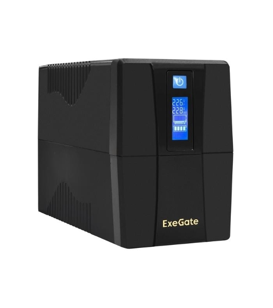 Источник бесперебойного питания ExeGate Power Smart ULB-800 LCD 800VA, черный, 2 евророзетки, USB