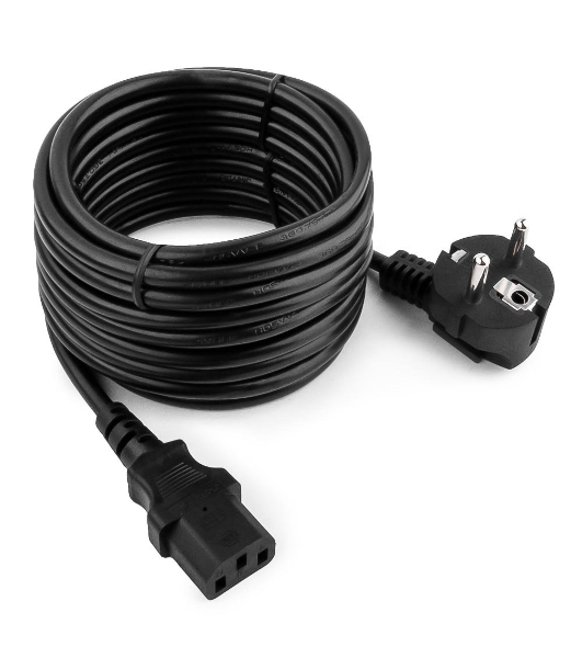 Кабель Gembird Power 250V 10A EUR, VDE питания сетевой, Евровилка, заземление, 5m (PC-186-VDE-5M)