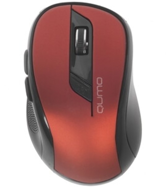 Мышь беспроводная Qumo Office Line M62 красный, 1600 dpi, радиоканал, USB, кнопки - 6