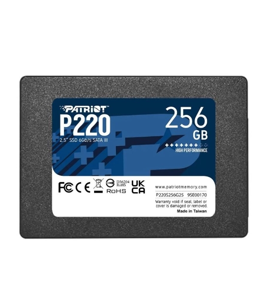 Накопитель SSD Patriot P220, 256Gb, SATA-III, 2.5', R/W 550/490