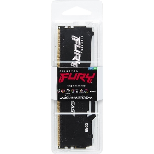 Оперативная память Kingston Fury Beast, DDR5, 32GB (1x32GB), 5600MHz, CL40, DIMM, с радиатором, RGB, черный