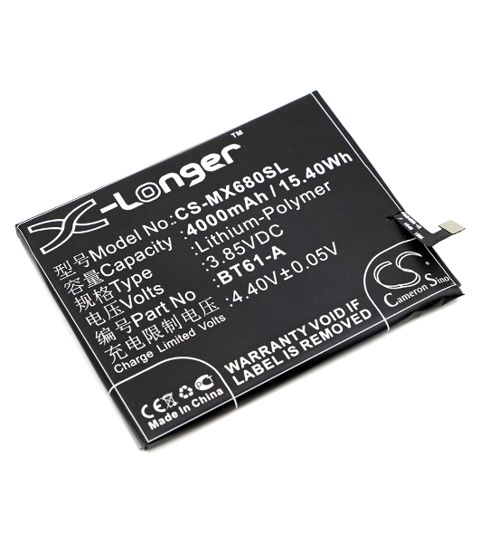 Аккумулятор CameronSino CS-MX680SL BT61-A для MeiZu M3 Note3.85V, 4000mAh, 15.40Wh