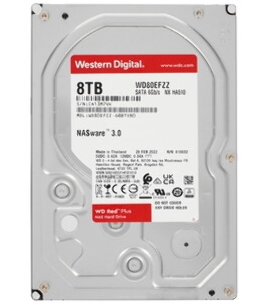 Жесткий диск HDD WD 8Tb, 5640RPM, SATA 3.5' Red Plus NAS 256MB buffer, CMR