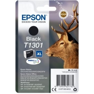 Картридж струйный Epson T1301 (C13T13014012/C13T13014010) черный, 25.4 мл, для SX520WD/SX620FW/BX525WD/BX625FWD