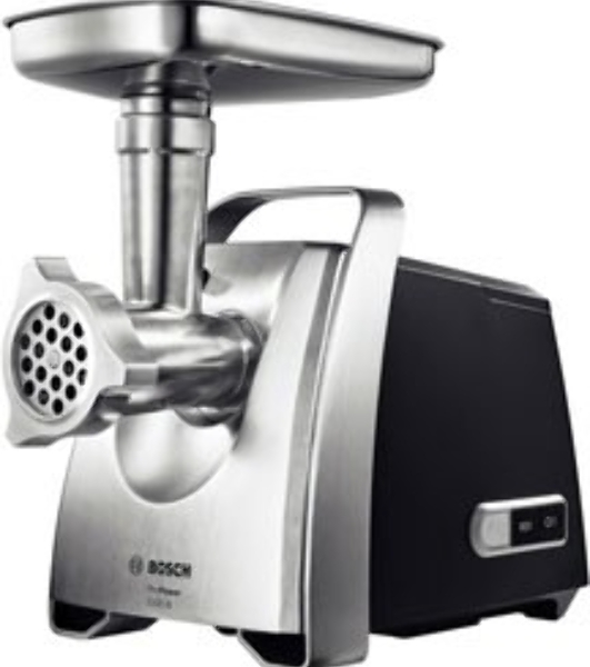 Мясорубка электрическая Bosch MFW68660 черный, 2200 Вт, 4.3 кг/мин, реверс, защита от перегрузки, металлический лоток, насадки - 10