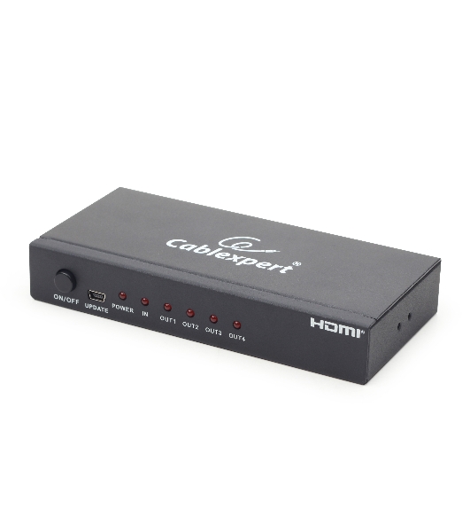Разветвитель Gembird DSP-4PH4-02 Разветвитель HDMI Cablexpert, HD19F/4x19F, 1 компьютер => 4 монитора, Full-HD, 3D, 1.4v
