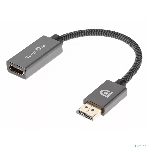 Кабель-переходник DP --> HDMI-F 0.2m, серый металлик, оплетка, 4K@60Hz, Telecom (TA560), фото14