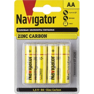 Элемент питания солевой Navigator NBT-NS-R6-BP4 (блист.4шт)