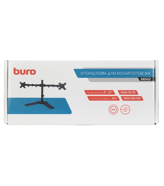 Кронштейн для мониторов ЖК Buro M042 черный 17'-27' макс.8кг настольный поворот и наклон