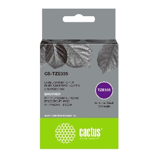 Картридж ленточный Cactus CS-TZE335 белый шрифт, черный фон (12 мм, 8 м) для Brother 1010/1280/1280VP/2700VP