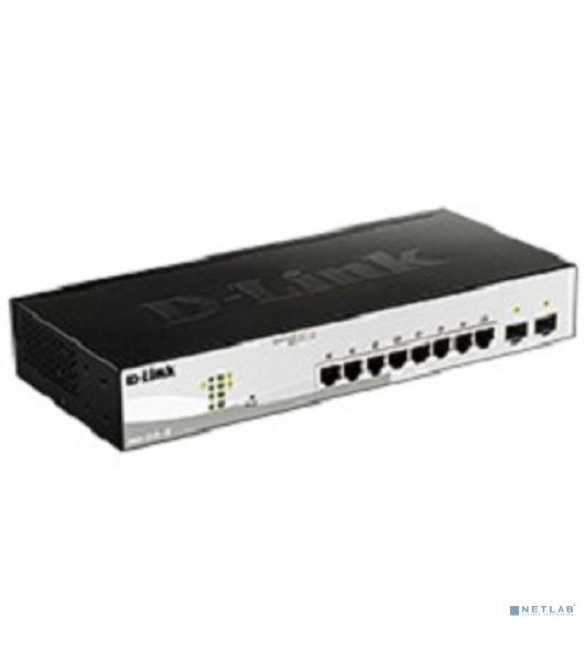 Коммутатор D-Link DGS-1210-10/F1A, 8×1 Гбит/с + 2×1 Гбит/с SFP, настраиваемый