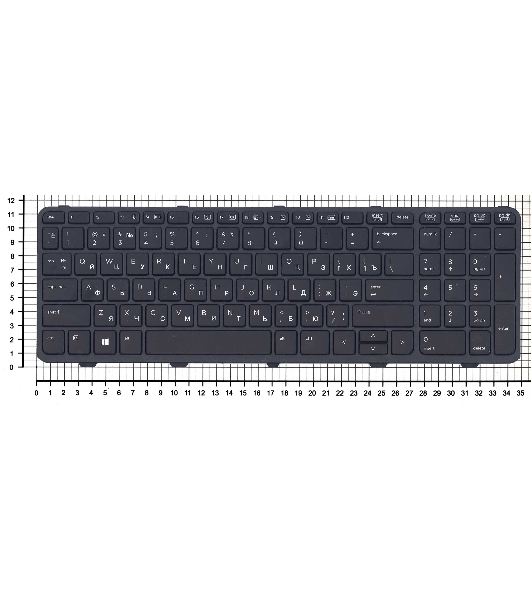Клавиатура для ноутбука HP 450 G2 черная с рамкой с подсветкой