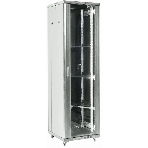 Напольный шкаф Rexant RAL 7035 19' 42U 600×800×2054 (ШxГxВ), дверь стекло, металлическая задняя дверь, боковые съемные стенки, фото 1