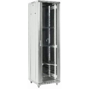 Напольный шкаф Rexant RAL 7035 19' 42U 600×800×2054 (ШxГxВ), дверь стекло, металлическая задняя дверь, боковые съемные стенки