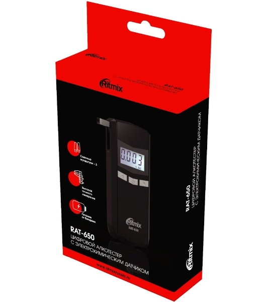 Алкотестер Ritmix RAT-650 электрохимический черный