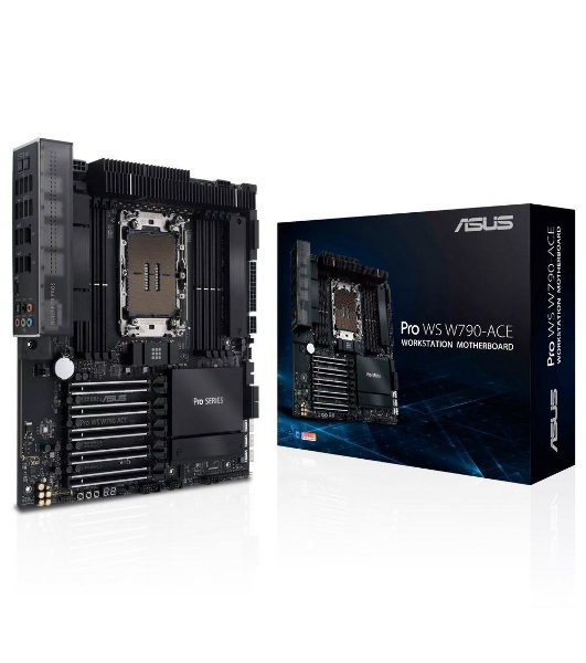 Материнская плата серверная ASUS Pro WS W790-ACE, LGA 4677, Intel W790, 8xDDR5, 4xSATA, 2xM.2, 5xPCIe 5.0 x16, 1xLAN 2.5Gb, 1xLAN 10Gb, 2xUSB 2.0 (9 pin), 1xUSB 3.2 Gen 1 (19 pin), 1xUSB 3.2 Gen 2x2 Type-C, 3.5 мм x5, SSI-CEB