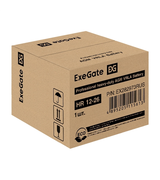Аккумуляторная батарея ExeGate HR 12-26 (12V 26Ah, болт М5)