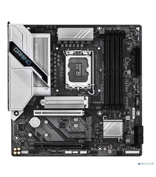 Материнская плата Gigabyte Z890M GAMING X, LGA 1851, Intel Z890, 4xDDR5, 4xSATA, 3xM.2, 1xPCIe 5.0 x16, 1xPCIe 4.0 x16, 1xHDMI, 2xDP, 1x 2.5Gb LAN, 2xUSB-A 2.0, 3xUSB-A 3.2 Gen 1, 3x3.5 мм, 7.1, mATX