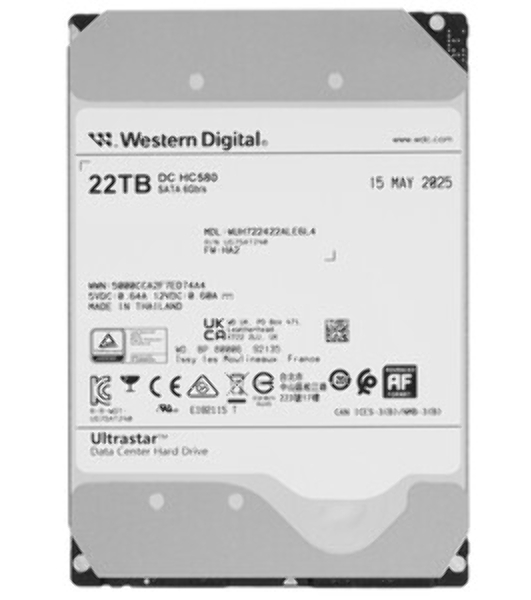 Жесткий диск SAS 22TB 7200RPM 12Gb/S 512MB DC HC580 WUH722422AL5204_0F62791 WESTERN DIGITAL