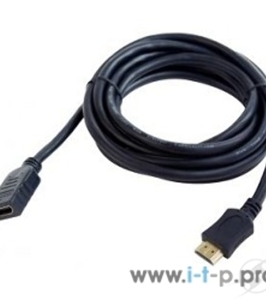 Кабель-удлинитель HDMI Cablexpert CC-HDMI4X-6, 19M/19F, v2.0, позол.разъемы, экран, 1.8м, черный, пакет