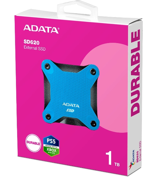 Внешний SSD ADATA SD620, 1TB, USB 3.2 Gen 2 Type-A, R/W 520/460, синий