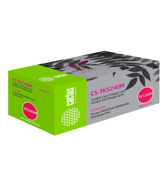 Картридж лазерный Cactus CS-TK5240M пурпурный (3000 стр.) для Kyocera Ecosys M5526cdn/M5526cdw/P5026cdn/P5026cdw