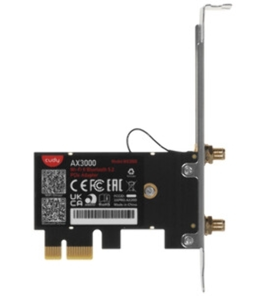 Сетевой адаптер Wi-Fi + Bluetooth Cudy WE3000 AX3000 PCI Express (ант.внеш.съем) 2ант.