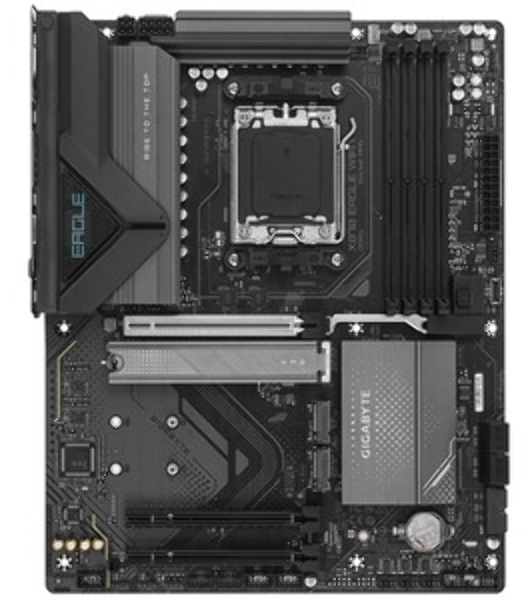 Материнская плата Gigabyte X870 EAGLE WIFI7, AM5, AMD X870, 4xDDR5, 4xSATA, 3xM.2, 1xPCI-E 5.0 x16, 2xPCI-E 3.0 x1, 1xHDMI, 1xUSB-C (DP), 1x 2.5Gb LAN, 4xUSB-A 2.0, 3xUSB-A 3.2 Gen 1, 1xUSB-A 3.2 Gen 2, 2xUSB-C 3.2 Gen 2 (USB4), 3x3.5 мм, 7.1, ATX