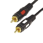 Шнур 2 RCA - 2 RCA, длина 10 метров, черный (GOLD) Rexant, фото 1