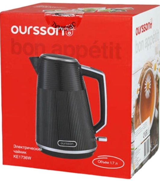 Чайник электрический OURSSON KE1736W/BL