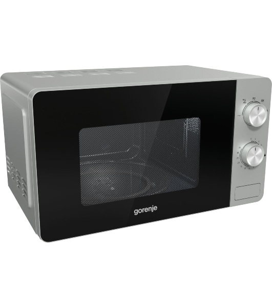 Микроволновая печь Gorenje MO20E1S серебристый, 20 л, 800 Вт, переключатели - поворотный механизм
