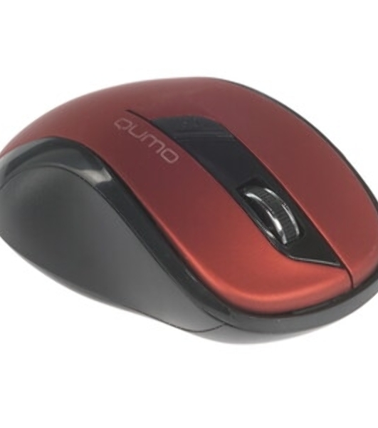 Мышь беспроводная Qumo Office Line M62 красный, 1600 dpi, радиоканал, USB, кнопки - 6