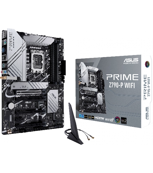 Материнская плата ASUS PRIME Z790-P WIFI, LGA 1700, Intel Z790, 4xDDR5, 4xSATA, 3xM.2 PCIe 4.0 x4, 1xPCIe 5.0 x16, 3xPCIe x4, 1xPCIe x1, 1xHDMI, 1xDP, 1xUSB-C 3.2 Gen 2, 1xUSB 3.2 Gen 2, 2xUSB 3.2 Gen 1, 4xUSB 2.0, 1x 2.5Gb LAN, 3x3.5 мм, 7.1, ATX